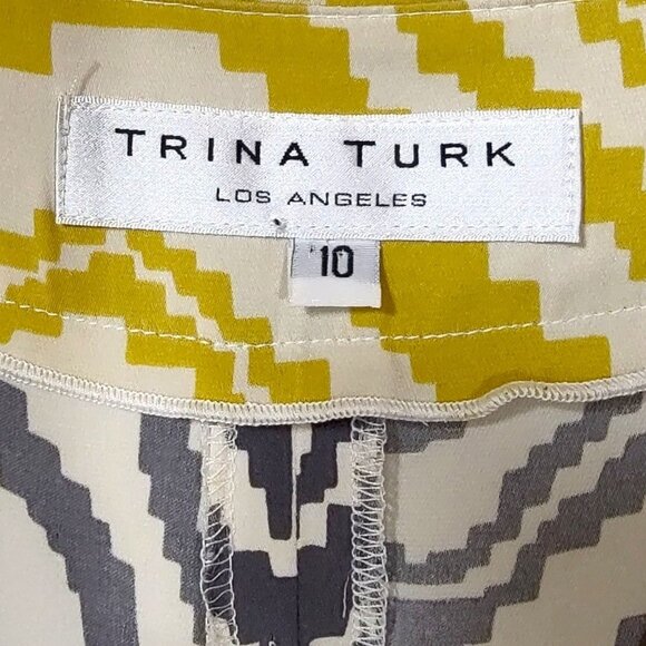 Trina Turk Womens Multicolor Animal Print V Neck Dress Long Sleeve Size 10 - Picture 7 of 8